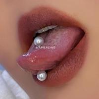 杆粗1.6mm杆长8mm 珍珠白 魔幻穿刺 珍珠舌钉小众赫本风 光泽感十足白色穿刺饰品钛钢