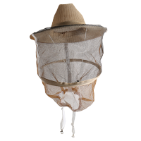出口型编织帽[黄网] 养蜂帽子遮脸专用蜜蜂帽防蜂罩全套专用收蜂帽子防护防蚊加厚蜂帽