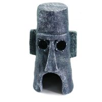 章鱼哥的房子 菠萝屋鱼缸造景装饰海绵宝宝公仔水族箱卡通树脂小摆件鱼虾躲避屋