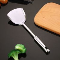 2o1材质短款30cm圆珠炒铲* 304不锈钢锅铲炒菜铲子厨房厨具套装防烫木柄家用汤勺锅勺铁炒勺