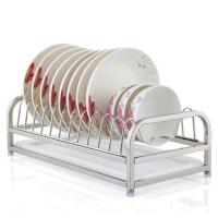 304不锈钢 304不锈钢碗碟架厨房置物架收纳架放盘子控水菜碟架单层沥水碗架