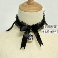 黑色蕾丝蝴蝶结颈环_坏了请咨询客服 可调软妹铃铛项圈蝴蝶颈环日系少女可爱软萌颈环锁骨链猫咪项链女