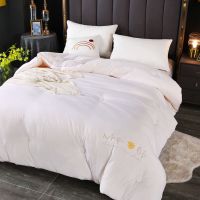 时尚雏菊印花大豆被-白色 120*150cm[1.5斤] 抗菌大豆纤维被子冬被春秋被加厚棉被芯宿舍被子芯印花1.5cm床