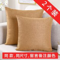 金褐色[2个装] 40*40[仅枕套] 北欧亚麻抱枕靠垫客厅沙发靠枕床头大靠背长方形腰枕抱枕套不含芯