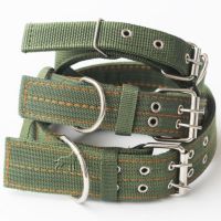 军绿色 小号:宽3.0cm 大型犬军绿色双排加厚颈圈围脖套宠物项圈大狗脖圈狗圈金毛柯基脖