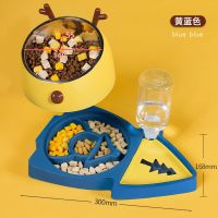 黄蓝色圣诞树碗 猫碗双碗保护颈椎自动饮水食盆防打翻猫粮狗饭盆狗狗猫咪用品碗