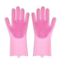 粉色款 一只洗澡按摩手套(左右手随机) 宠物狗狗猫咪洗澡按摩刷泰迪金毛搓澡手套带刷子猫狗防抓防咬用品