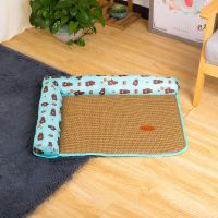 双边枕凉席-青色小熊 S-39*30*6cn建议5斤内 夏季凉窝猫窝耐抓凉席夏天地垫子猫床狗狗凉席窝猫咪凉席宠物用品