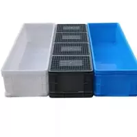 拉筋1根(只限随货发) 无毒无味养鱼龟(灰色) 周转箱塑料长方形加厚超长特大号水产养殖养鱼养龟箱乌龟盒胶箱筐