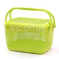 绿色 装装拔玻璃 放火罐用的箱子 柳编野餐篮子 火罐收纳框的篮子带盖.
