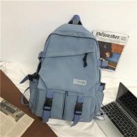 蓝色[大容量](无挂饰) 书包男韩版大学生高中生大容量初中生潮流双肩包背包女ins电脑包