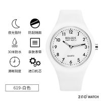 白色-简约[柔软硅胶 可拆卸表盘] 学生手表女ins风独角兽防水中学少女气质电子可爱儿童石英表