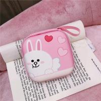 可妮兔 数据线收纳耳机收纳盒手机充电器包充电线u盾钥匙无线耳机带手绳