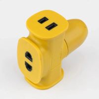 01-黄7孔[1000W] 一个包装[送插头] 无线工程大功率地拖插座排插接线板防爆防水插线板座10A16A插板