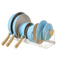 白色 伸缩锅盖架 厨房锅盖架可伸缩坐式调节平底锅厨具置物架多层收纳砧板架铁艺