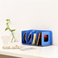 湖蓝色_ 创意CD架子DVD光碟影片收纳架木质收纳展示架桌面光盘CD盒储物柜