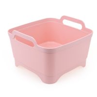 粉红色 $厨房移动防堵塞沥水槽洗碗盆大号加厚洗菜盆沥水篮方形脸盆淋