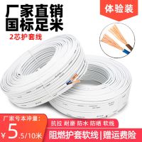 10米(体验装只送胶布) 国标2芯1平方 电车充电线护套线电缆平行线2芯1.52.5平方防水监控软电线电源线