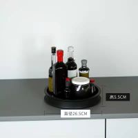 普通款单层黑色 旋转收纳盘 厨房旋转调料置物架台面油盐酱醋瓶佐料多功能转角调味品多层收纳
