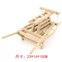 木制小推车 微型观赏老农具木制小车仿古代独轮车浓缩小推车博古架工艺品摆件