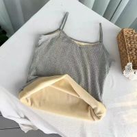 灰色 [1条装] M 建议70-100斤 保暖内衣吊带背心女加绒加厚棉秋冬季内搭秋衣发热防寒打底衫上衣