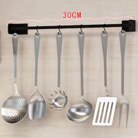 独立挂杆长30CM 送6个挂钩 厨房置物架免打孔壁挂式厨房调味用品收纳神器调料架锅铲架子挂架