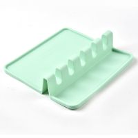 绿色 1个装[硅胶材质] 多功能厨具收纳架创意硅胶锅铲架厨房桌面放汤勺筷子置物架锅盖架