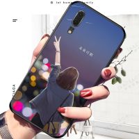 V字背影 华为p20[送指环] 华为p20手机壳硅胶p20手机套女款保护套磨砂软壳防摔壳