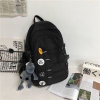 黑色[男款190-160左右身高] 书包+商品收藏+关注送4个徽章 书包男韩版初高中大学生双肩包ins潮牌大容量背包 百