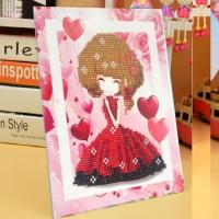 AC1052 玫瑰姑娘 带框儿童钻石画贴画手工DIY制作材料包男女孩亲子益智玩具幼儿园