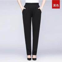 黑色 XL[90-110斤] 妈妈裤子冰丝薄款夏季直筒高腰休闲裤宽松大码中老年女裤外穿长裤