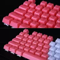 粉色水晶104键/套 官方标配 键盘键帽机械单个87键pbt透光个性104键ikbc阿米洛通用水晶键帽
