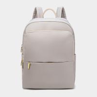 14寸 杏灰色 14寸电脑双肩包女商务15.6大女生牛津布多隔层通勤简约旅行大背包