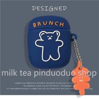 蓝色呼啦圈熊 联想X9 ins可爱卡通适用联想X9无线蓝牙耳机保护套硅胶X9耳机套联想X9