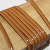 黄棕条纹 双藤 塑料藤条编织PE/pvc圆扁藤条吊篮修补材料椅子沙发收纳编织材料