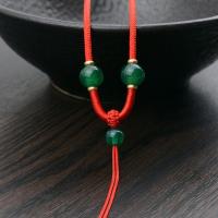 天然绿玛瑙/红色 保真玛瑙手工编织可调节项链绳子翡翠玉佩吊坠挂绳男女挂坠绳结实