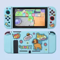 天蓝色 狗狗 switch软壳[单壳无赠品] ins可爱卡通狗狗硅胶软壳可拆适用任天堂switch保护壳磨砂分体套
