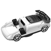 号码牌香熏车模手机支架(白色) 香熏片(0片) 车载手机支架车载无线充挪车号码牌车载香熏多功能支架