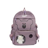 款二紫色 送兔头 书包女小学生2-3-5-6年级儿童轻便双肩包可爱大容量减负护脊背包