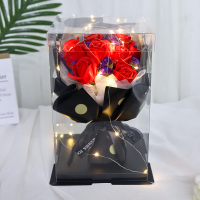 红玫瑰 Led灯+礼盒 干花包 ins满天星干花礼盒天然永生花向日葵康乃馨香皂花生日礼物女花束