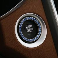 一键启动蓝钻 现代领动伊兰特名图汽车夜光点火圈钥匙孔启动装饰圈内饰贴改装