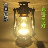 红色20cm普通电池款(不能充电) 复古手提装饰马灯煤油灯户外照明露营LED帐篷灯充电多功能野营灯