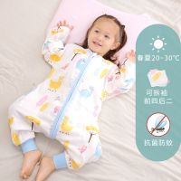恐龙乐园纱布分腿/前四后二 M码 身高85cm内 婴儿纱布睡袋春夏薄款六层分腿睡袋宝宝儿童防踢被子四季通用睡衣