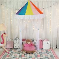 1.2彩虹+纱幔(涤纶面料) 儿童帐篷半月挂壁床篷纱幔公主室内游戏屋娃娃家幼儿园读书区布置