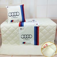 奥迪(亲肤绒)+送手提袋 折叠40*40展开110*150 汽车抱枕被子两用靠垫被车上用空调被护腰靠垫车标抱枕保暖被