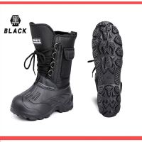 [黑色]春秋钓鱼靴标准款 38 特厚雪地靴男冬保暖防水棉鞋矶钓鱼鞋户外防滑钉棉靴钓鱼靴冬钓鞋