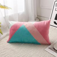 几何A 靠垫套子60*35cm 北欧简约长形水晶绒沙发床上腰靠靠垫抱枕秋冬保暖