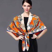 图1 上海苏杭丝绸围巾故事大方巾春秋冬薄款女大方巾百搭丝巾披肩围脖