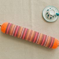 橘黄色:颈椎枕 荞麦壳 颈椎枕荞麦山楂籽圆形粗布糖果枕头枕芯护颈儿童成人睡觉保健圆枕