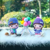 羽毛防滑垫 围巾情侣遛狗款+彩色气球香薰座 车内饰品摆件汽车装饰用品中控台上创意高档男女神款车载可爱车饰